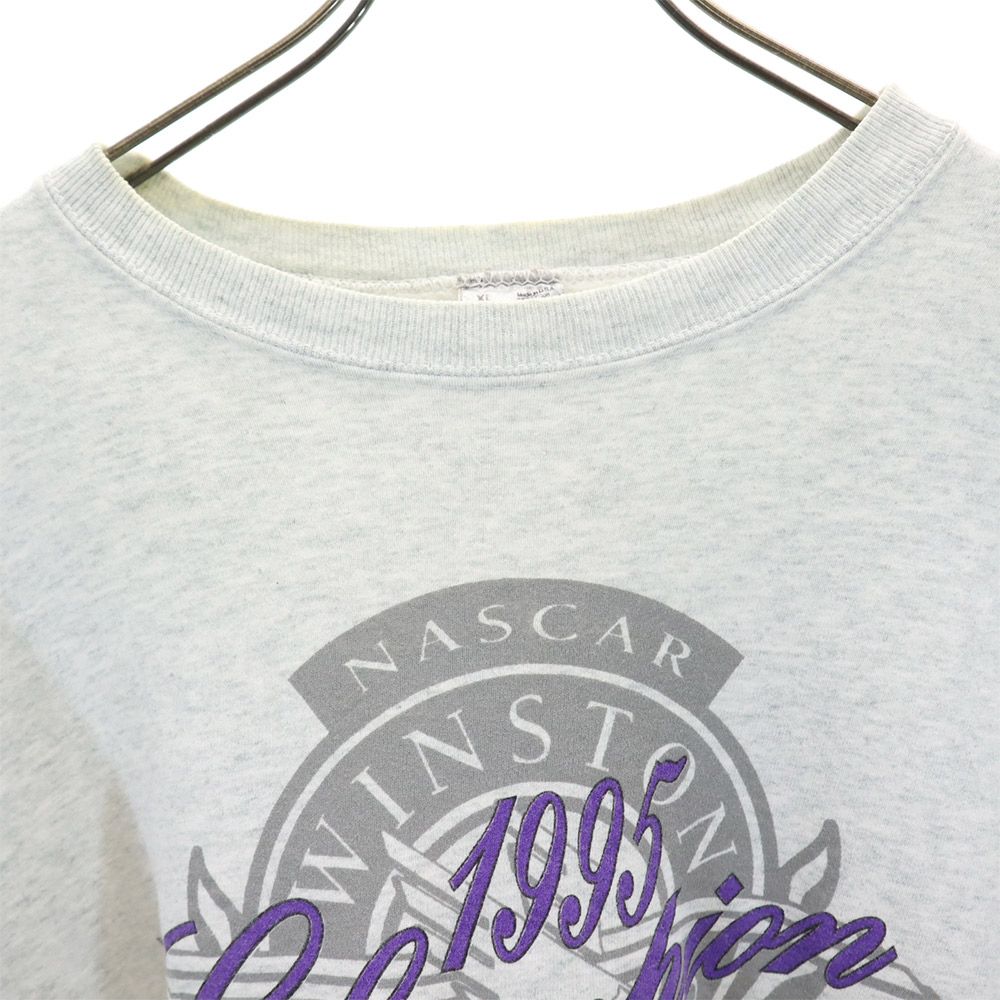 フルーツオブザルーム 90s オールド 両面プリント 長袖 スウェット トレーナー XL グレー FRUIT OF THE LOOM 裏起毛 メンズ