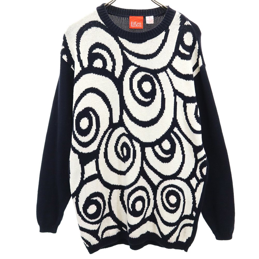 liz&co. 長袖 セーター S ブラック コットン ニット メンズ