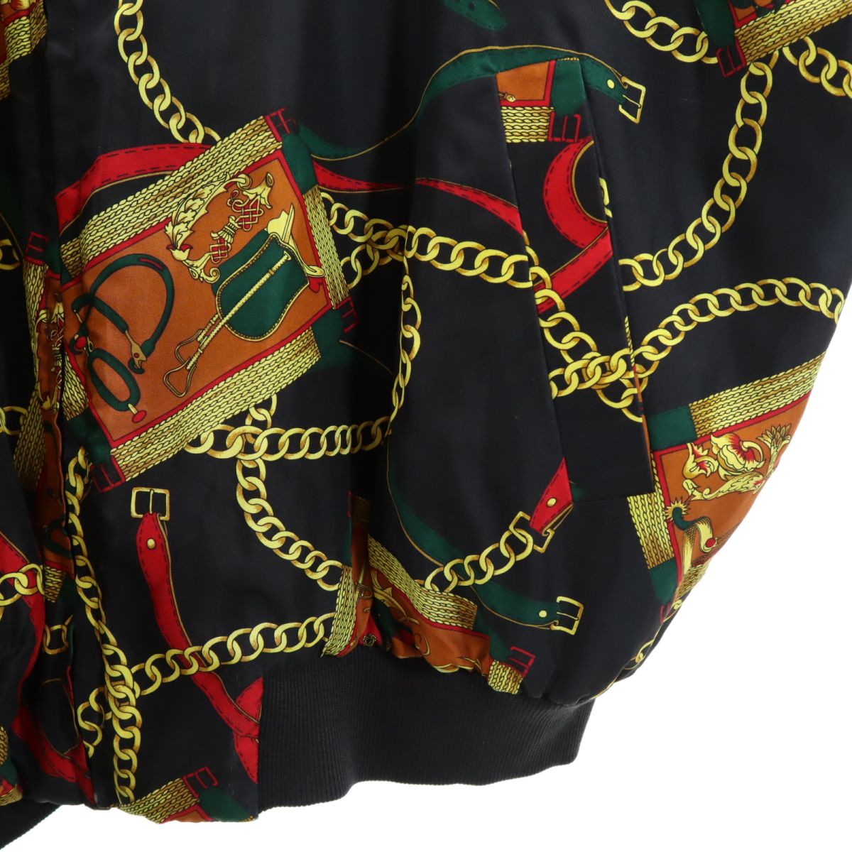 オールド 90s 総柄 リバーシブル キルティングジャケット L ブラック系 OLD メンズ