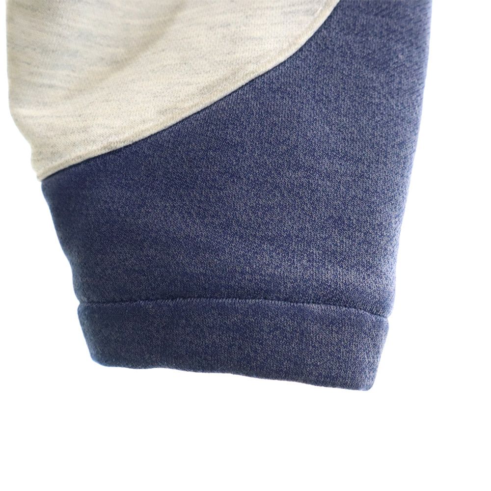 adidas アディダス 80s デサント製 ADS-8704 ヴィンテージ バック プリント トレフォイルロゴ スウェット 中綿ジャケット M-L グレー系 ボア フード メンズ