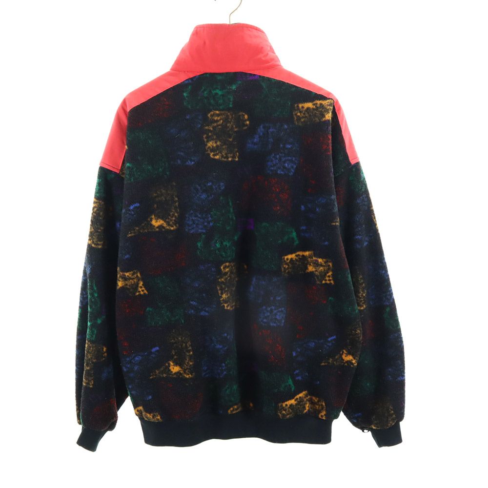 OBERMEYER オバマイヤー 90s オールド 総柄 切り替え フリースジャケット L 黒系 メンズ