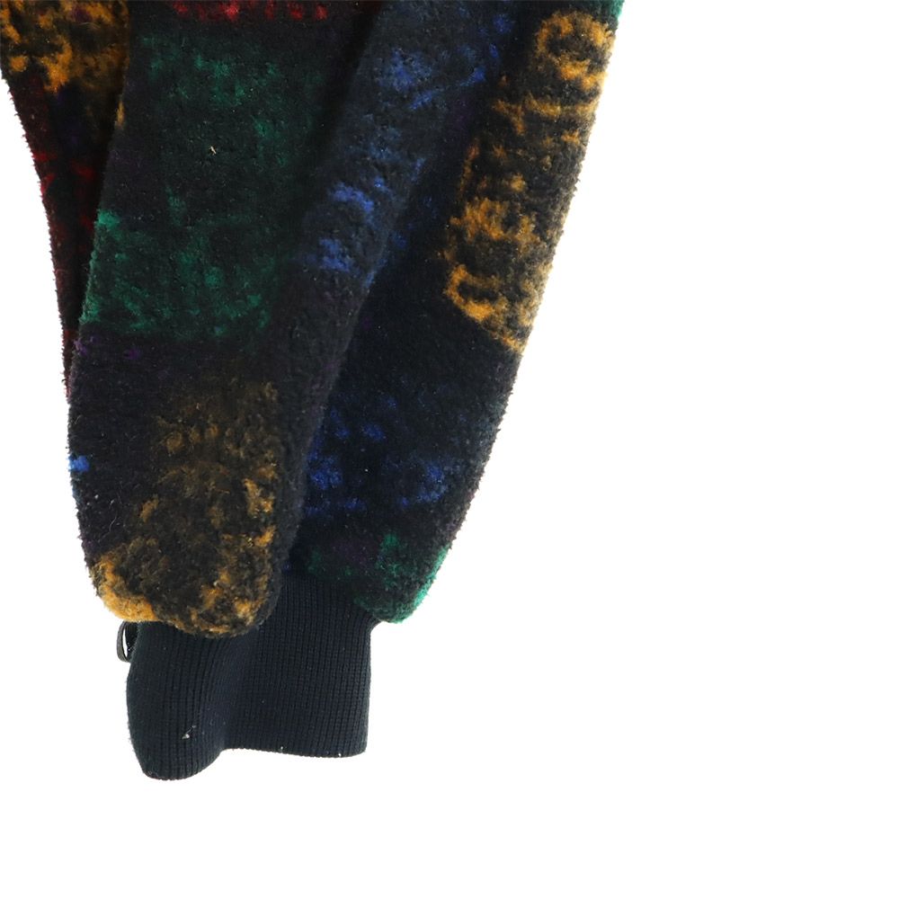 OBERMEYER オバマイヤー 90s オールド 総柄 切り替え フリースジャケット L 黒系 メンズ