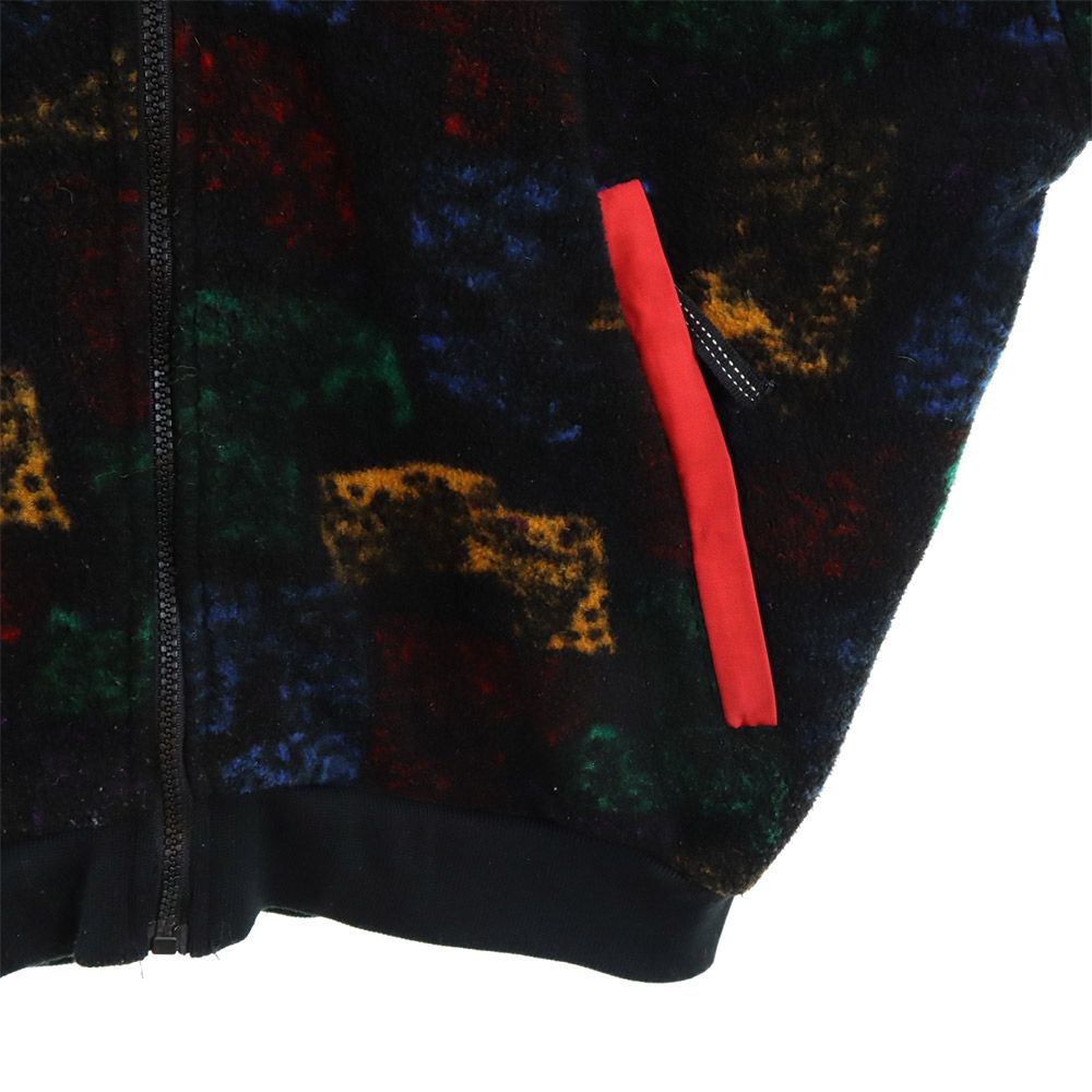 OBERMEYER オバマイヤー 90s オールド 総柄 切り替え フリースジャケット L 黒系 メンズ