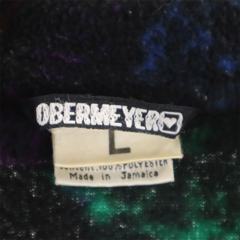 OBERMEYER オバマイヤー 90s オールド 総柄 切り替え フリースジャケット L 黒系 メンズ