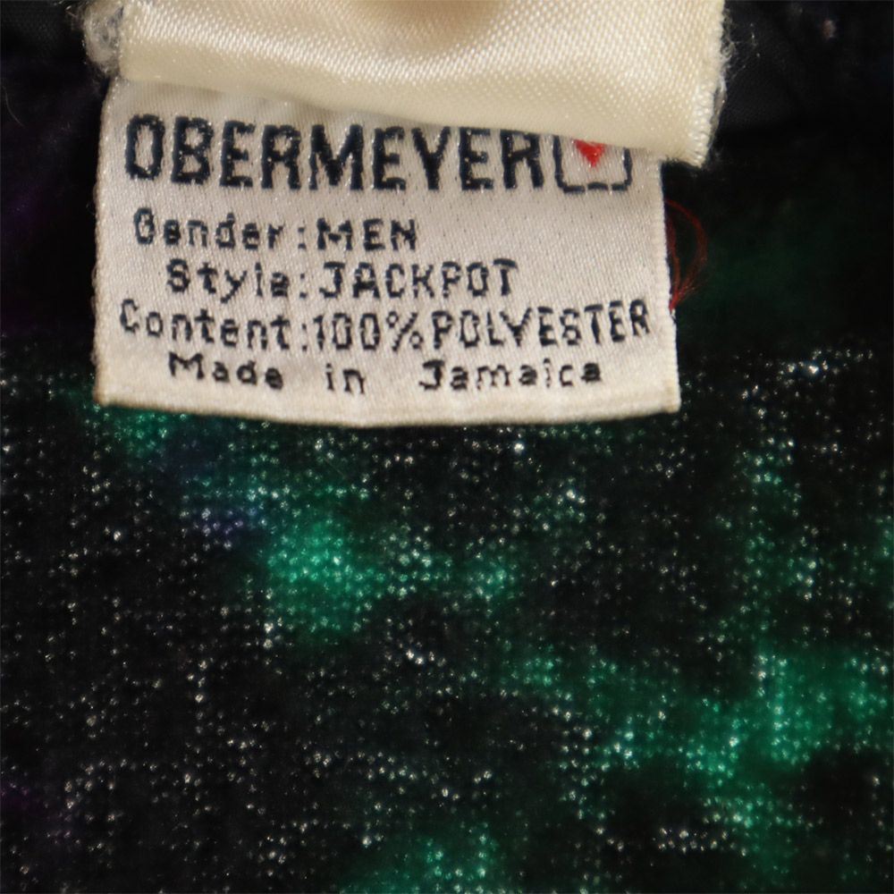 OBERMEYER オバマイヤー 90s オールド 総柄 切り替え フリースジャケット L 黒系 メンズ