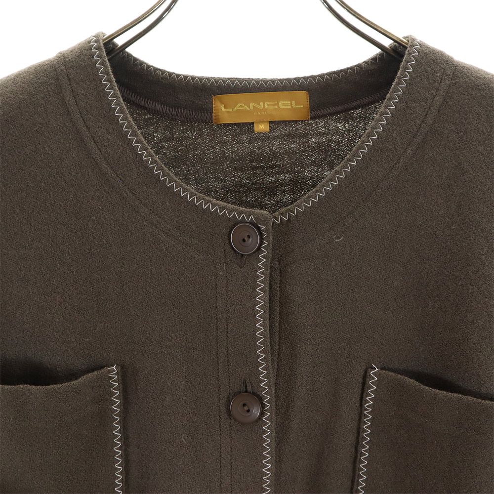 LANCEL ランセル 長袖 ウール シャツ M ブラウン系 レディース