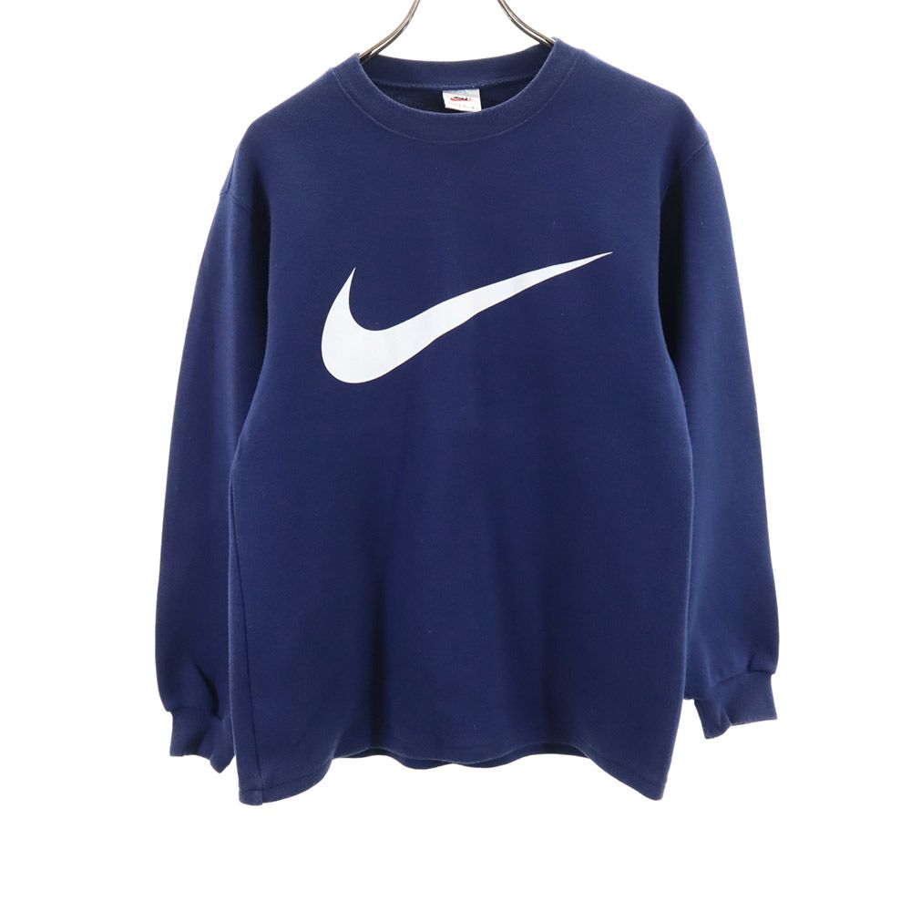 NIKE ナイキ 90s 00s オールド 白タグ 長袖 トレーナー L(14/16) ネイビー キッズ