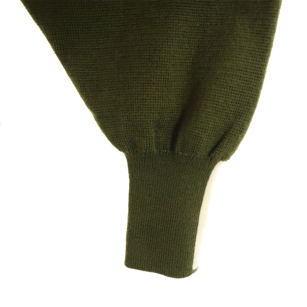 ランセル 長袖 ウール セーター M グリーン系 LANCEL ニット メンズ