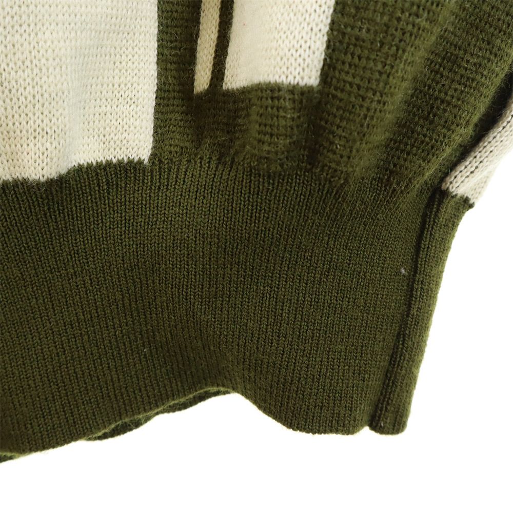 ランセル 長袖 ウール セーター M グリーン系 LANCEL ニット メンズ