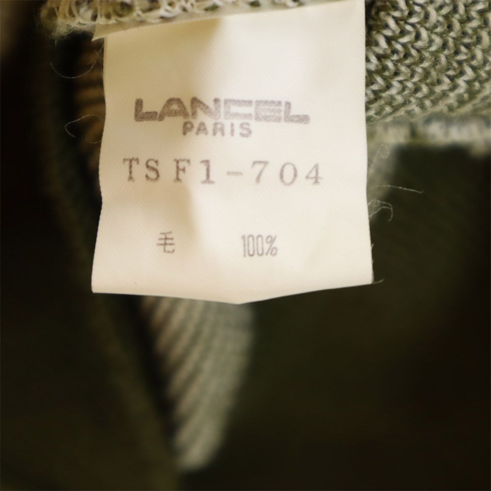 ランセル 長袖 ウール セーター M グリーン系 LANCEL ニット メンズ