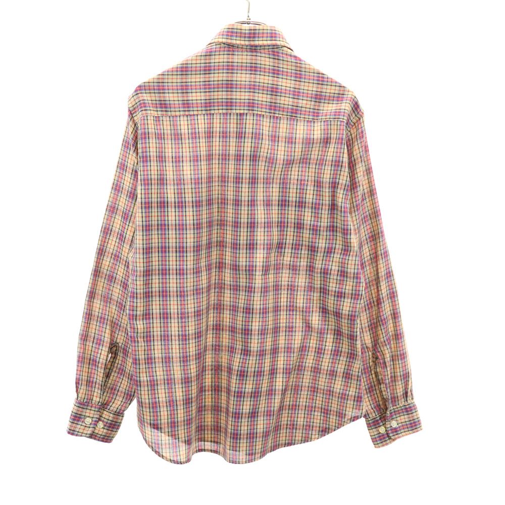 リーバイストラウス 70s USA製 ヴィンテージ チェック柄 長袖 シャツ L ブラウン系 メンズ