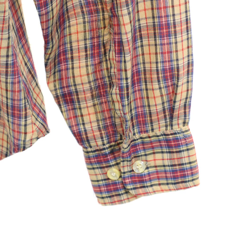 リーバイストラウス 70s USA製 ヴィンテージ チェック柄 長袖 シャツ L ブラウン系 メンズ