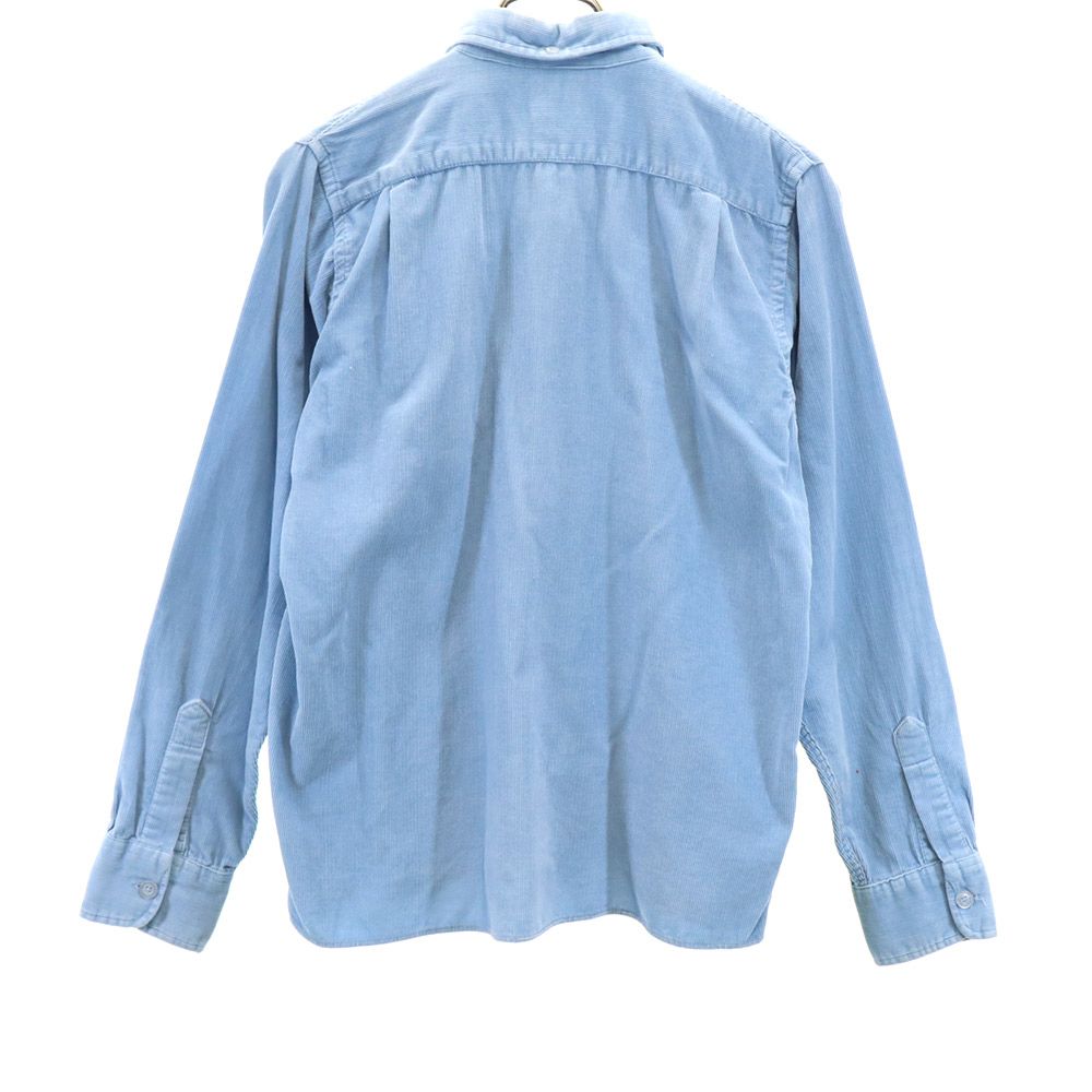 MONOGRAM WORK モノグラムワーク USA製 長袖 コーデュロイ ボタンダウンシャツ S 水色 レディース