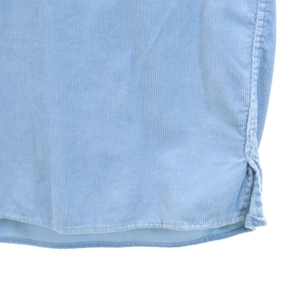 MONOGRAM WORK モノグラムワーク USA製 長袖 コーデュロイ ボタンダウンシャツ S 水色 レディース