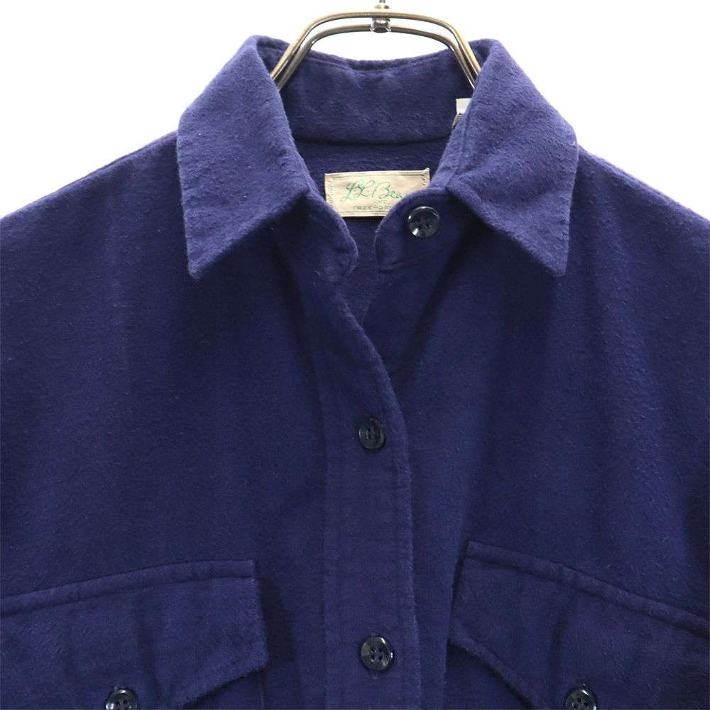 L.L.Bean エルエルビーン 70s ヴィンテージ 筆記体タグ モアシャツ 長袖 シャツ 12 ネイビー キッズ
