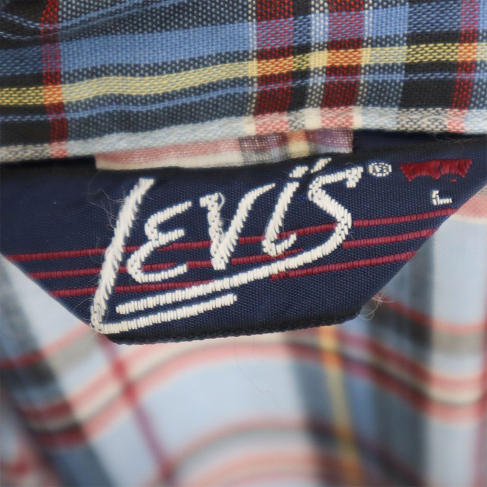 Levi's リーバイス 70s ヴィンテージ チェック柄 長袖 シャツ L ブルー メンズ