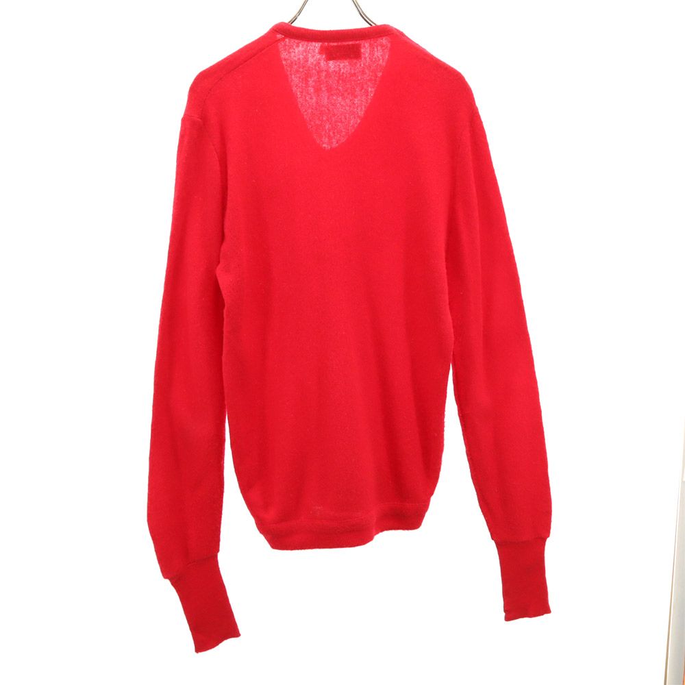 LACOSTE ラコステ 70s ヴィンテージ 糸巻タグ アイゾッド 長袖 Vネック セーター 2 レッド ニット メンズ