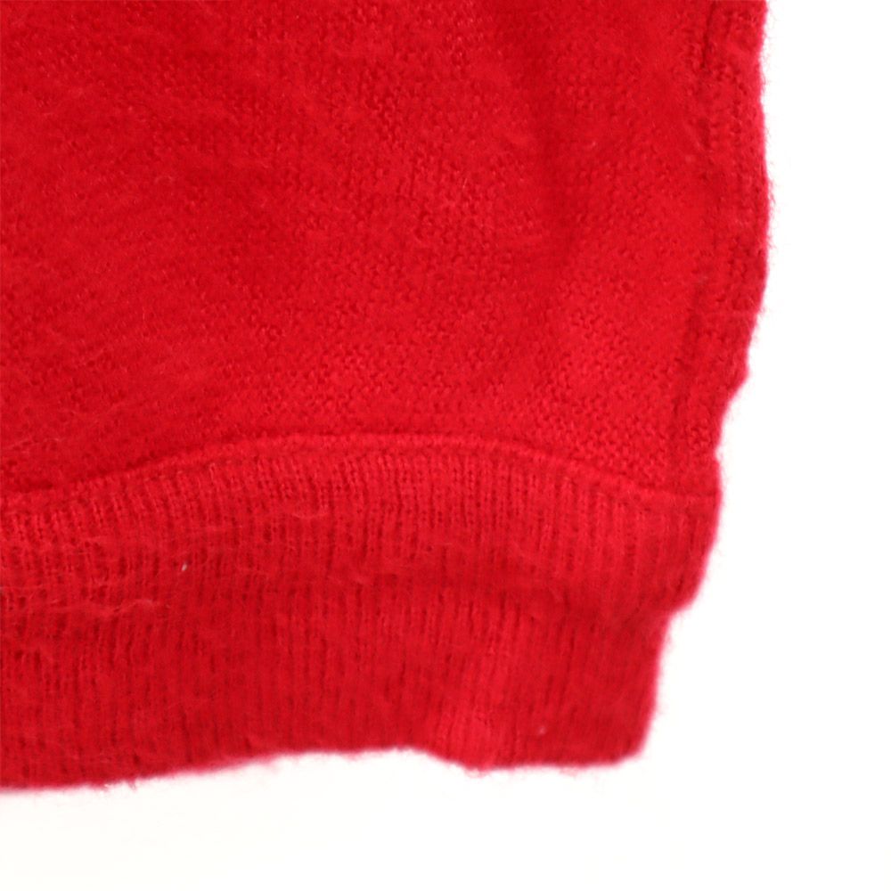 LACOSTE ラコステ 70s ヴィンテージ 糸巻タグ アイゾッド 長袖 Vネック セーター 2 レッド ニット メンズ