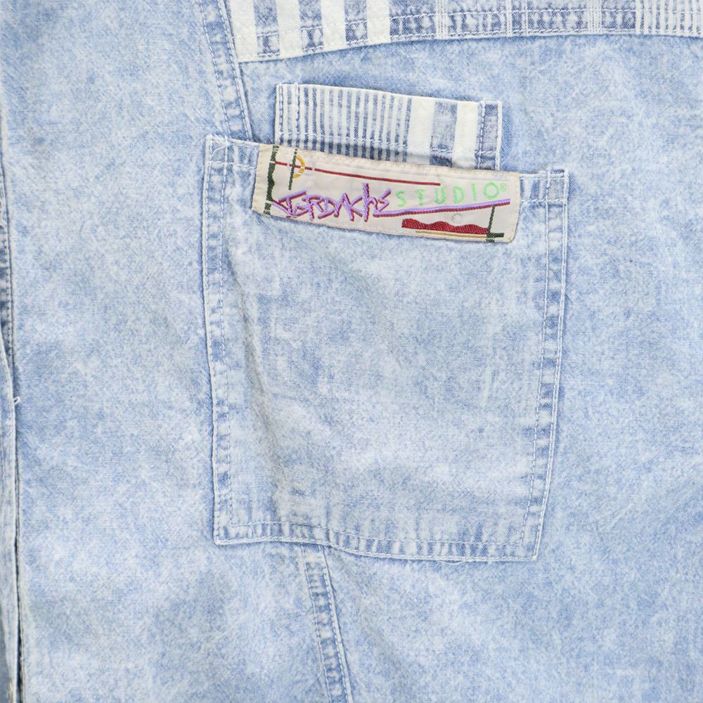 JCRDACHS STUDIO 80s 90s オールド デザイン 長袖 シャツ M ブルー系 レディース