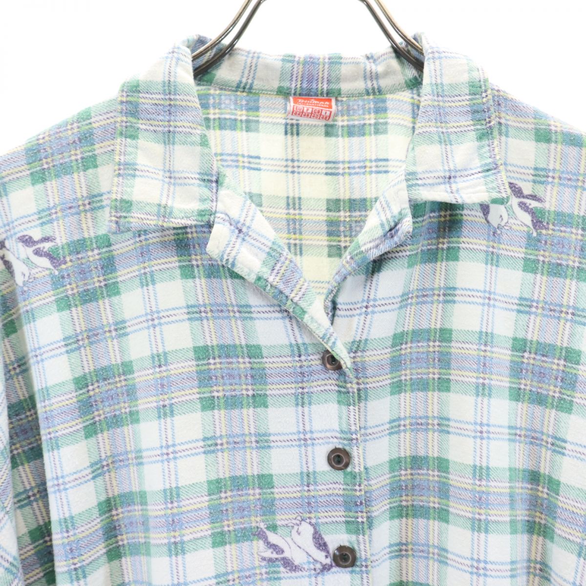 Triumph トリンプ 70s ヴィンテージ グランパ 長袖 シャツワンピース 44 レディース