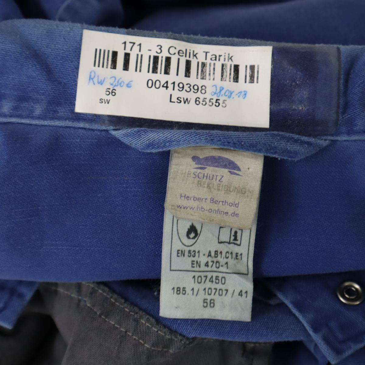 HBSCHOTZ 80s リフレクター ユーロワーク ヴィンテージ ワークジャケット 56 ブルー メンズ