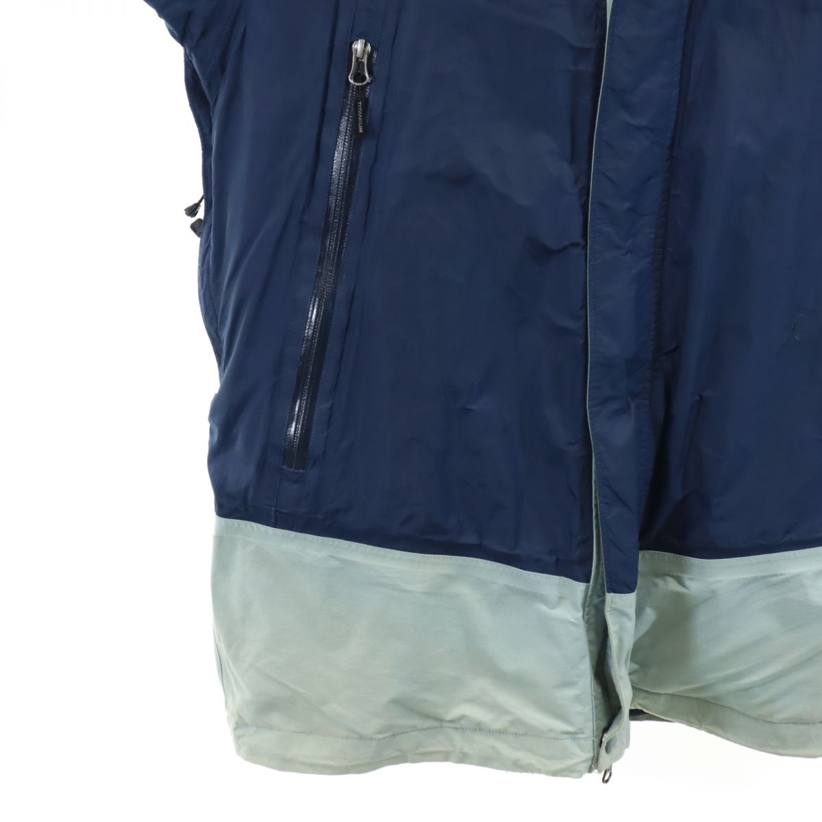 Columbia コロンビア アウトドア ナイロンジャケット L ネイビー×ブルー フード 裏メッシュ地 メンズ