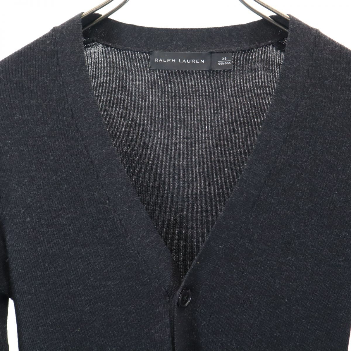 RALPH LAUREN ラルフローレン 長袖 Vネック ウール ニット カーディガン XS グレー系 レディース