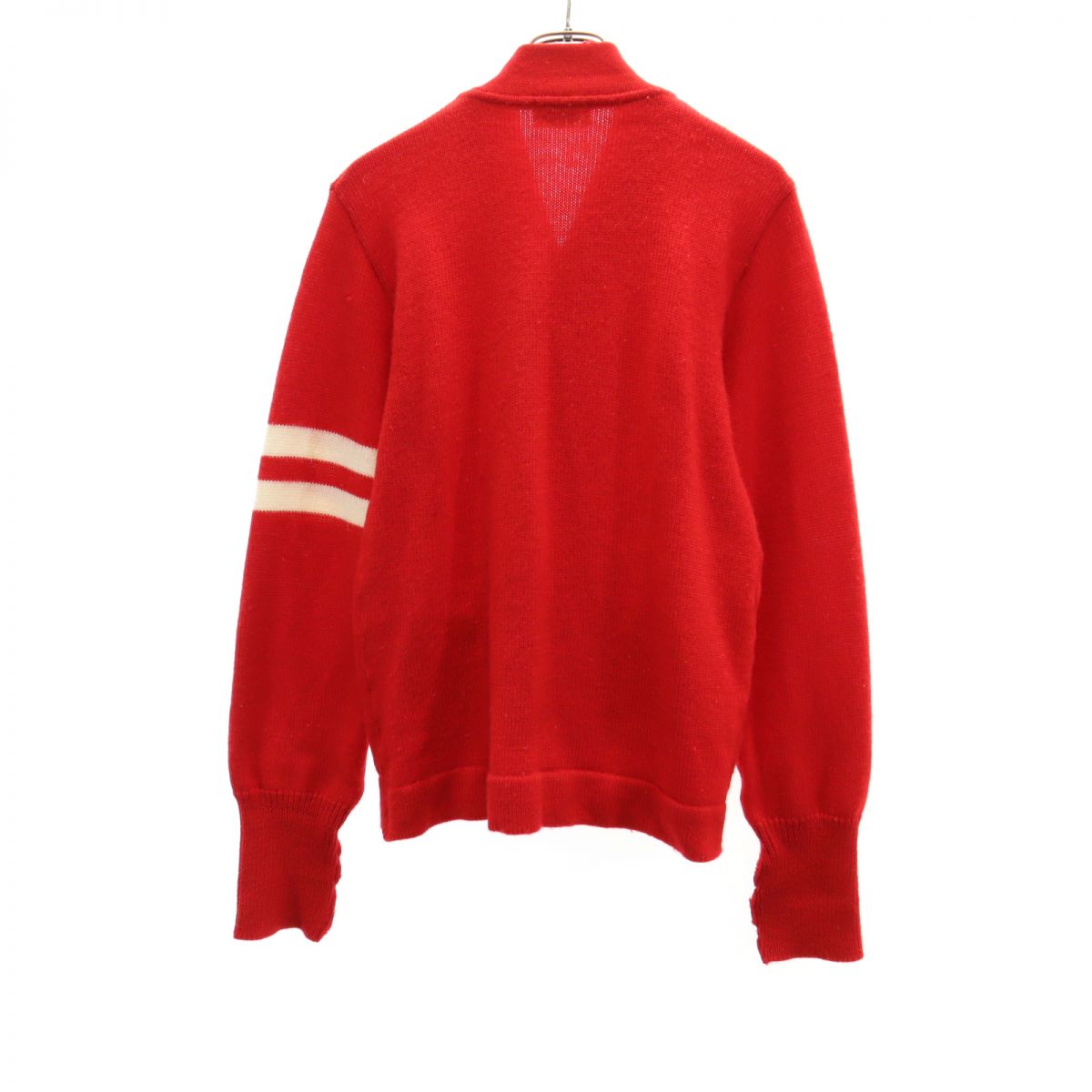 ハーバード ウール 長袖 ニット カーディガン M レッド HARVARD メンズ