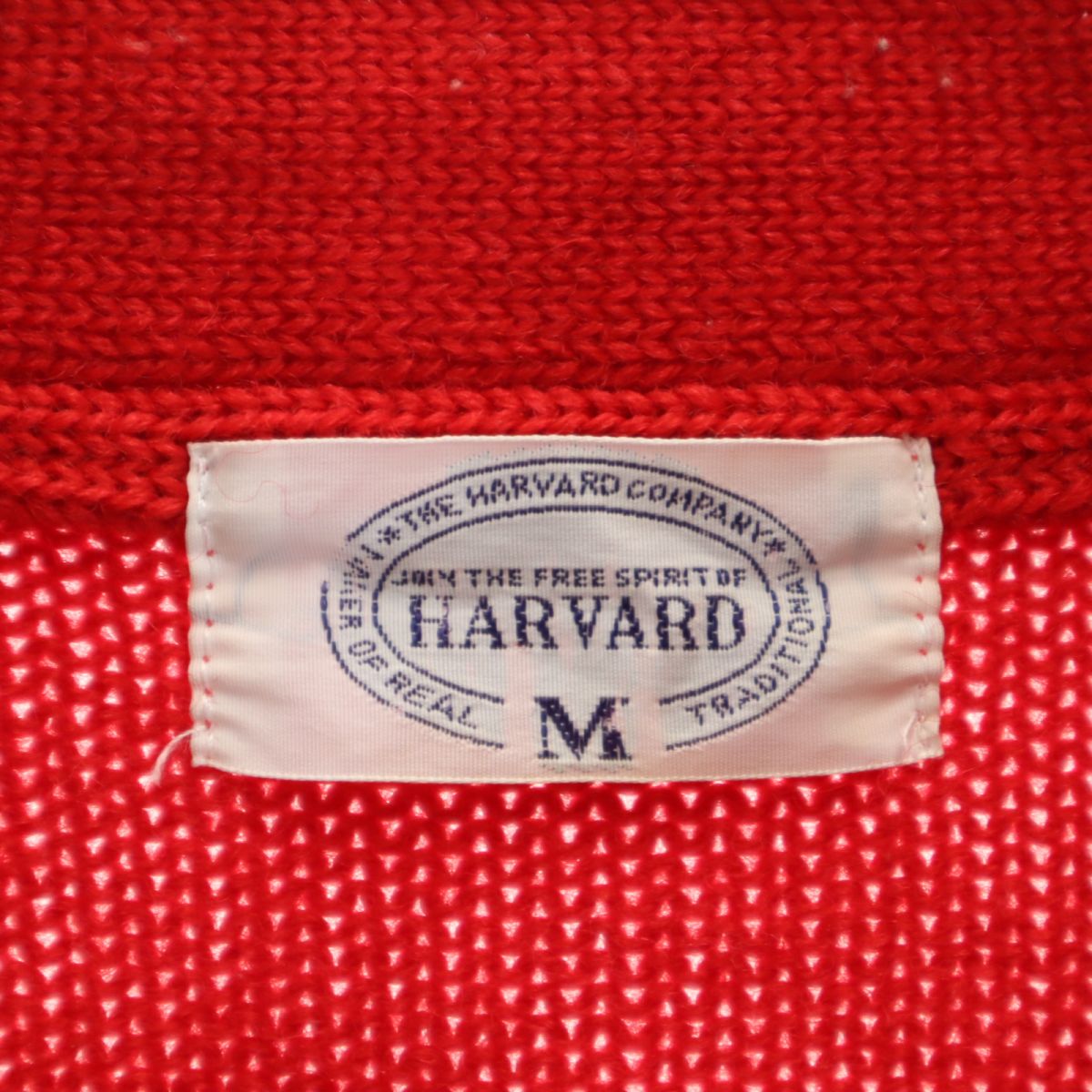 HARVARD ハーバード ウール 長袖 ニット カーディガン M レッド メンズ