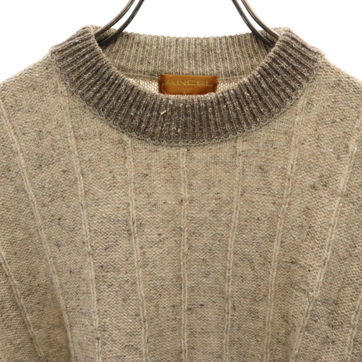LANCEL ランセル ウールブレンド 長袖 ニット セーター 150 ベージュ系 キッズ
