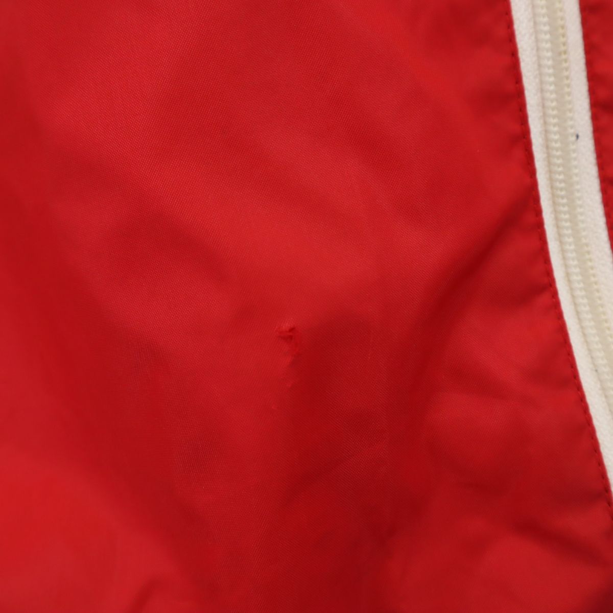 adidas アディダス 70s デサント製 トレフォイルロゴ ヴィンテージ 長袖 ナイロンジャケット M レッド メンズ