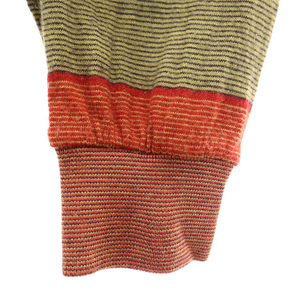 YVES SAINT LAURENT イヴサンローラン 90s オールド ボーダー柄 長袖 ウール ニット ポロシャツ L メンズ