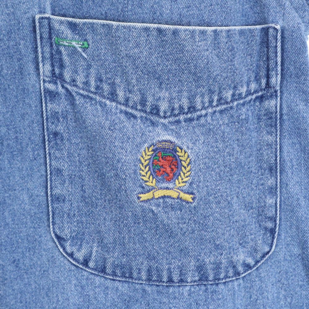 TOMMY HILFIGER トミーヒルフィガー 90s オールド フラッグタグ 長袖 デニム ボタンダウンシャツ L メンズ