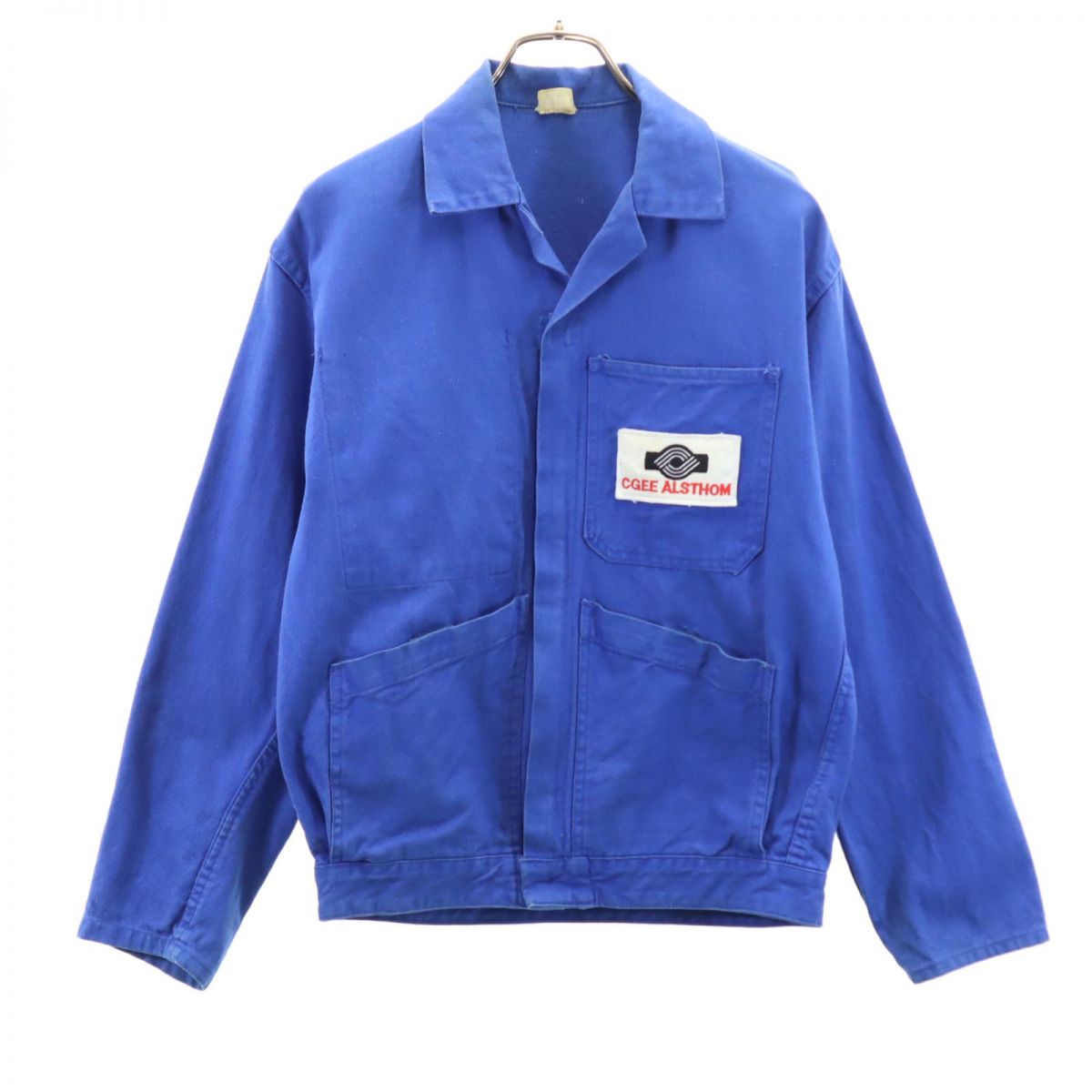 EURO WORK ユーロワーク 80s ヴィンテージ 長袖 ワークジャケット 42 ブルー メンズ