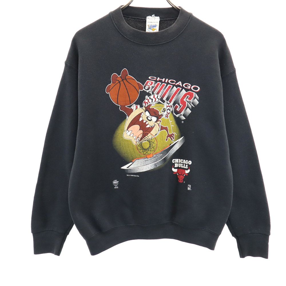 Warner Bros ワーナーブラザーズ 90s シカゴブルス USA製 長袖 トレーナー XL(18-20) ブラック スウェット 裏起毛 キッズ