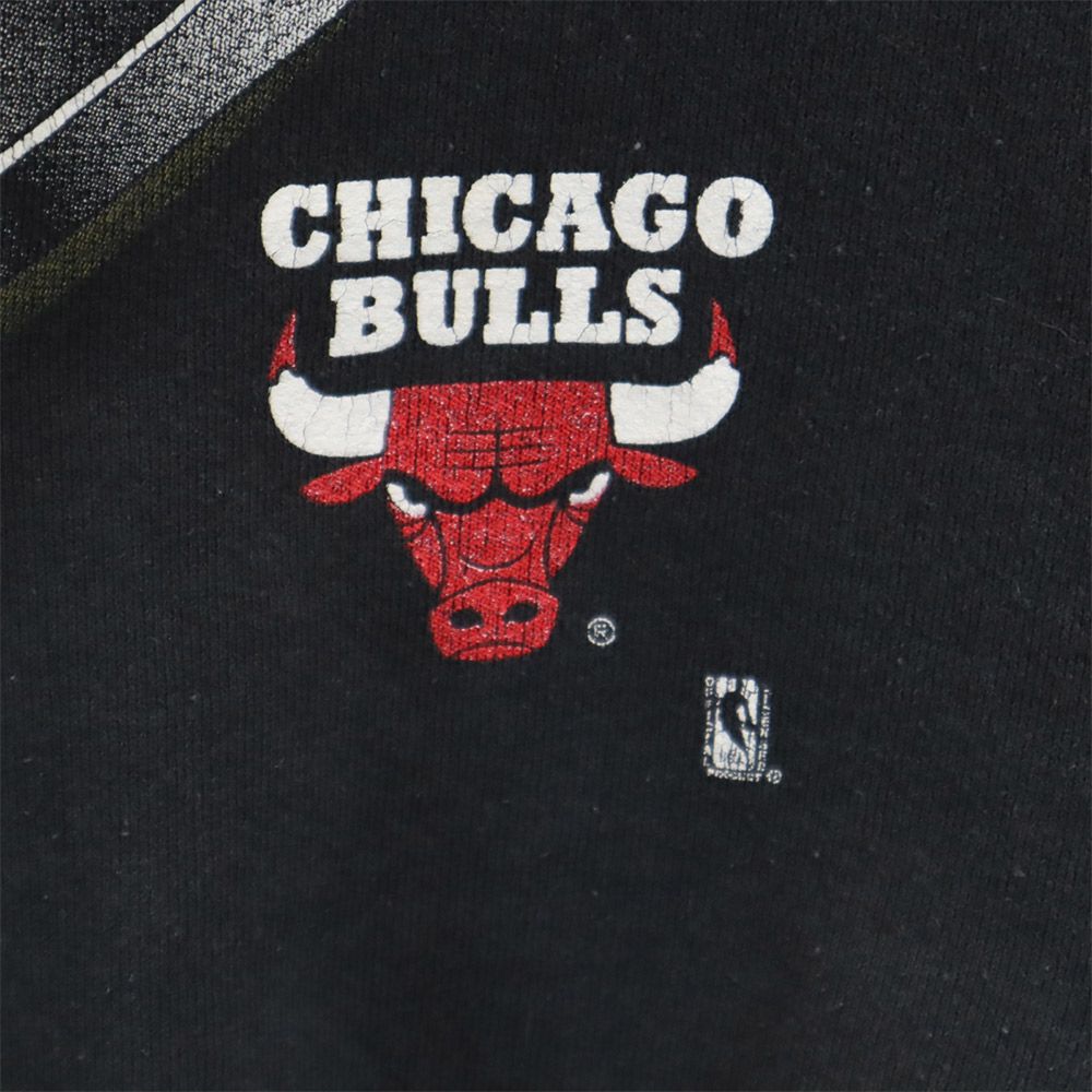 Warner Bros ワーナーブラザーズ 90s シカゴブルス USA製 長袖 トレーナー XL(18-20) ブラック スウェット 裏起毛 キッズ