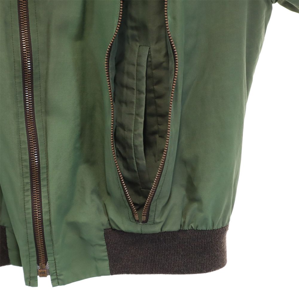 CELINE セリーヌ フランス製 ミンク ファー襟付き 中綿ジャケット 38 グリーン レディース