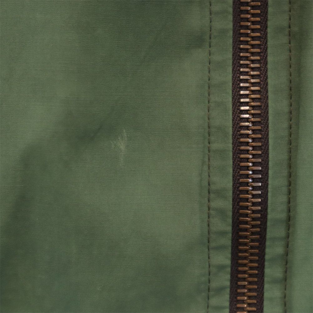 CELINE セリーヌ フランス製 ミンク ファー襟付き 中綿ジャケット 38 グリーン レディース