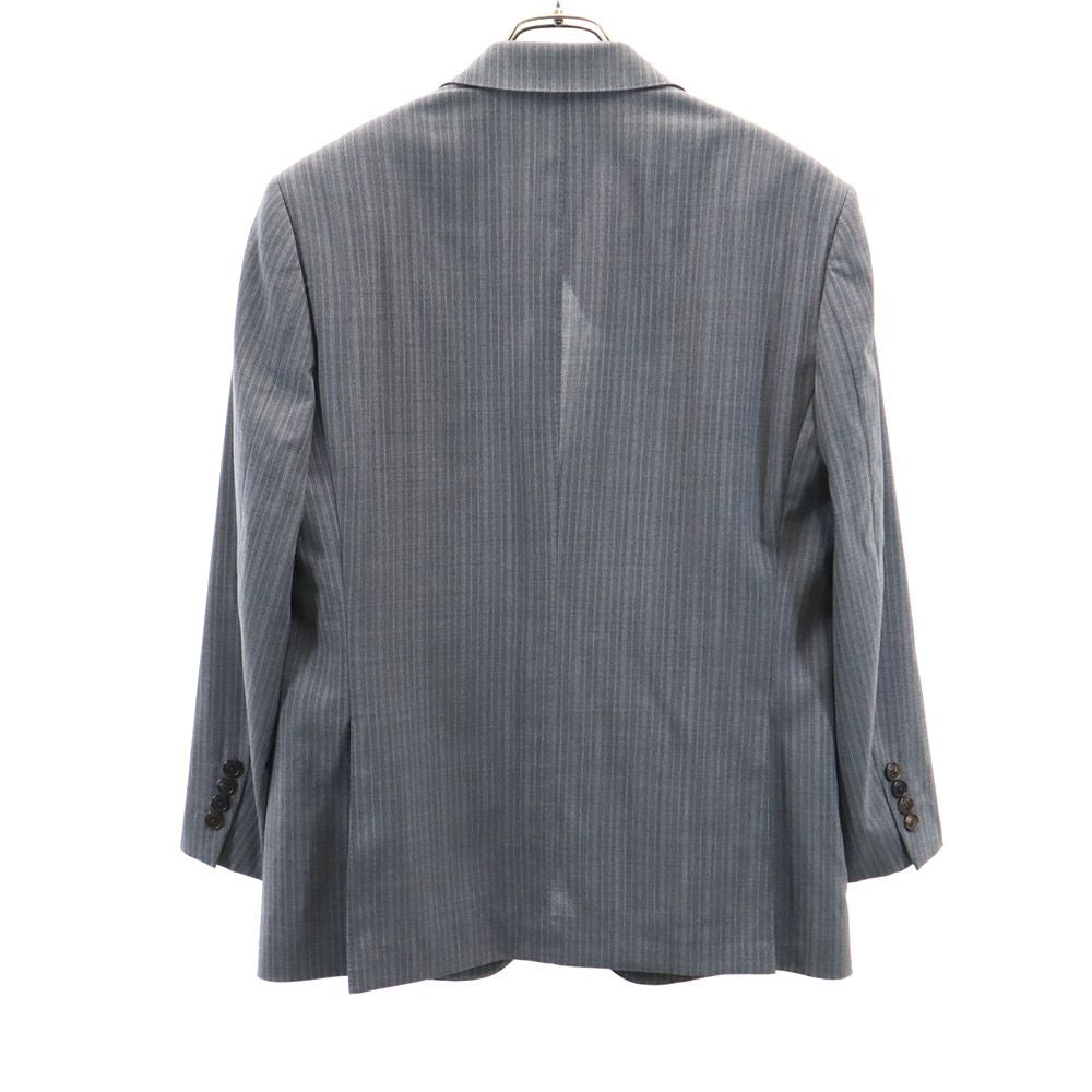 LANVIN ランバン 日本製 ストライプ柄 ウール テーラードジャケット 93-82-165 R46 グレー COLLECTION メンズ