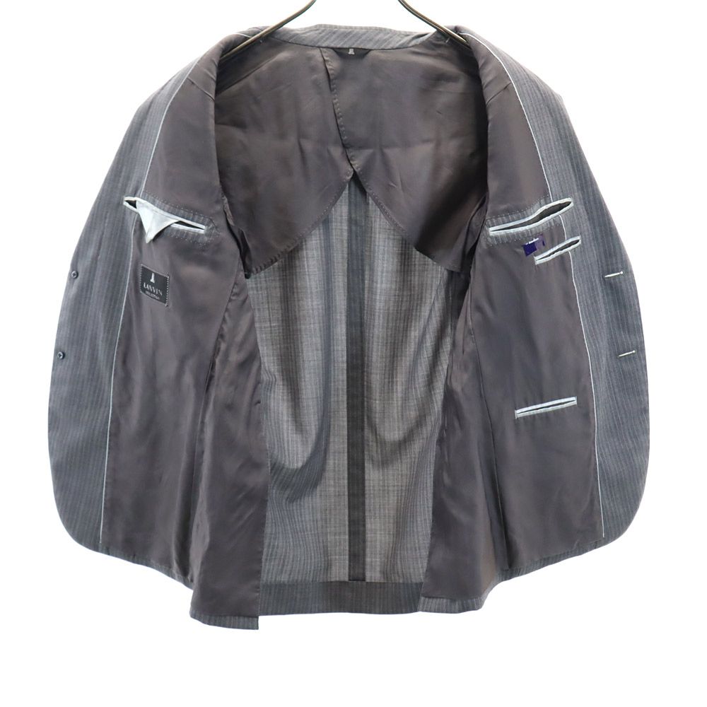 LANVIN ランバン 日本製 ストライプ柄 ウール テーラードジャケット 93-82-165 R46 グレー COLLECTION メンズ