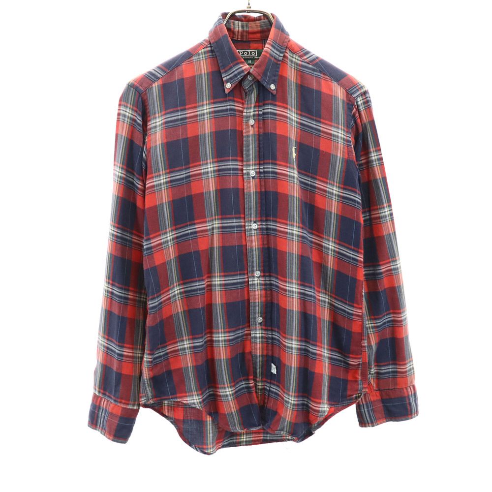 Polo by Ralph Lauren ポロバイラルフローレン 80s 緑タグ ヴィンテージ ボーイズ チェック柄 長袖 ボタンダウンシャツ 18 キッズ
