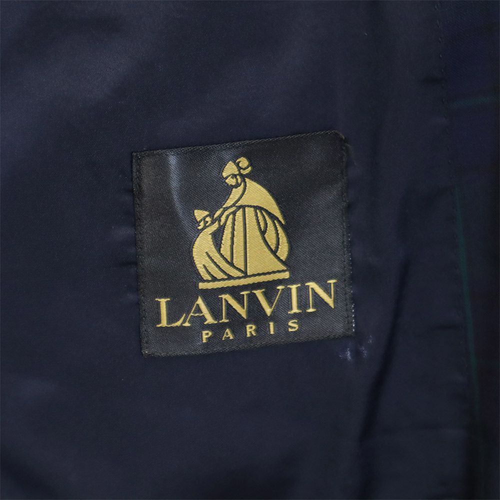 LANVIN ランバン 90s ウール オールド 長袖 テーラードジャケット ST48-55 ネイビー系 メンズ