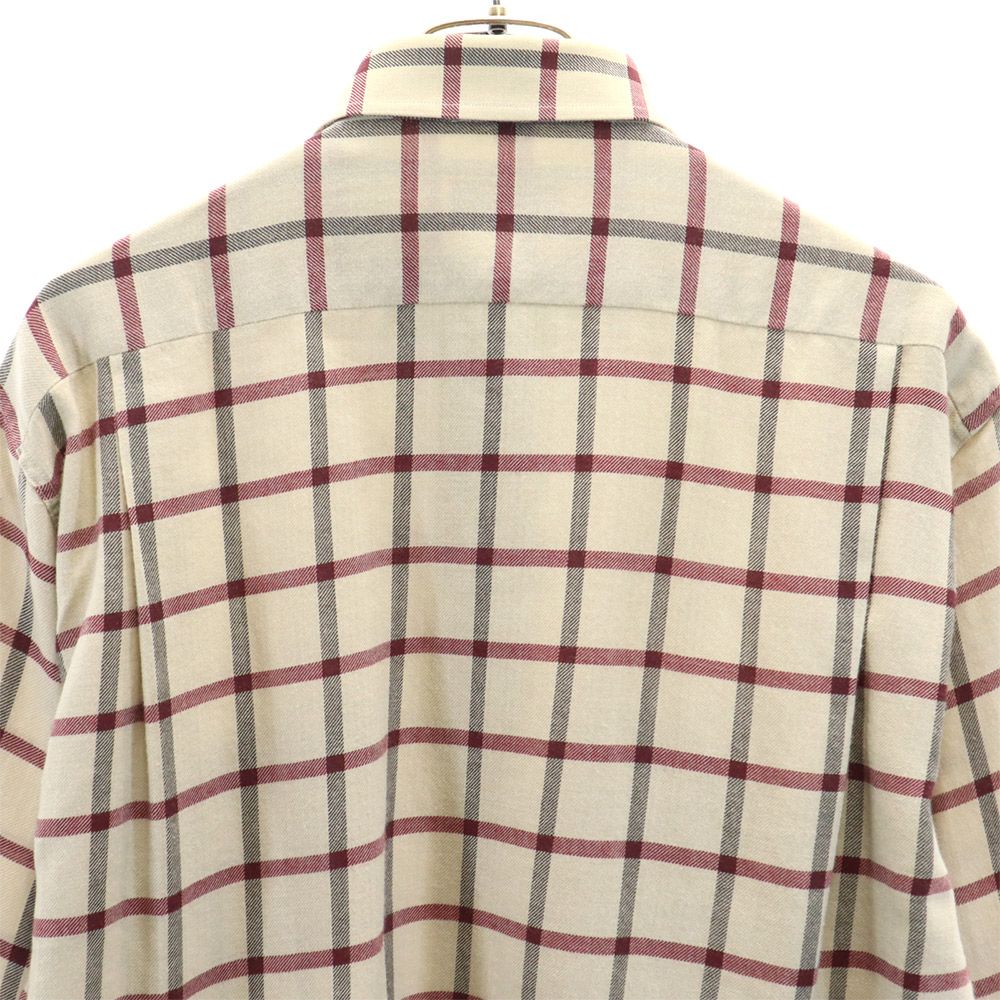 ミラショーン 長袖 チェックシャツ S ベージュ系 mila schon メンズ