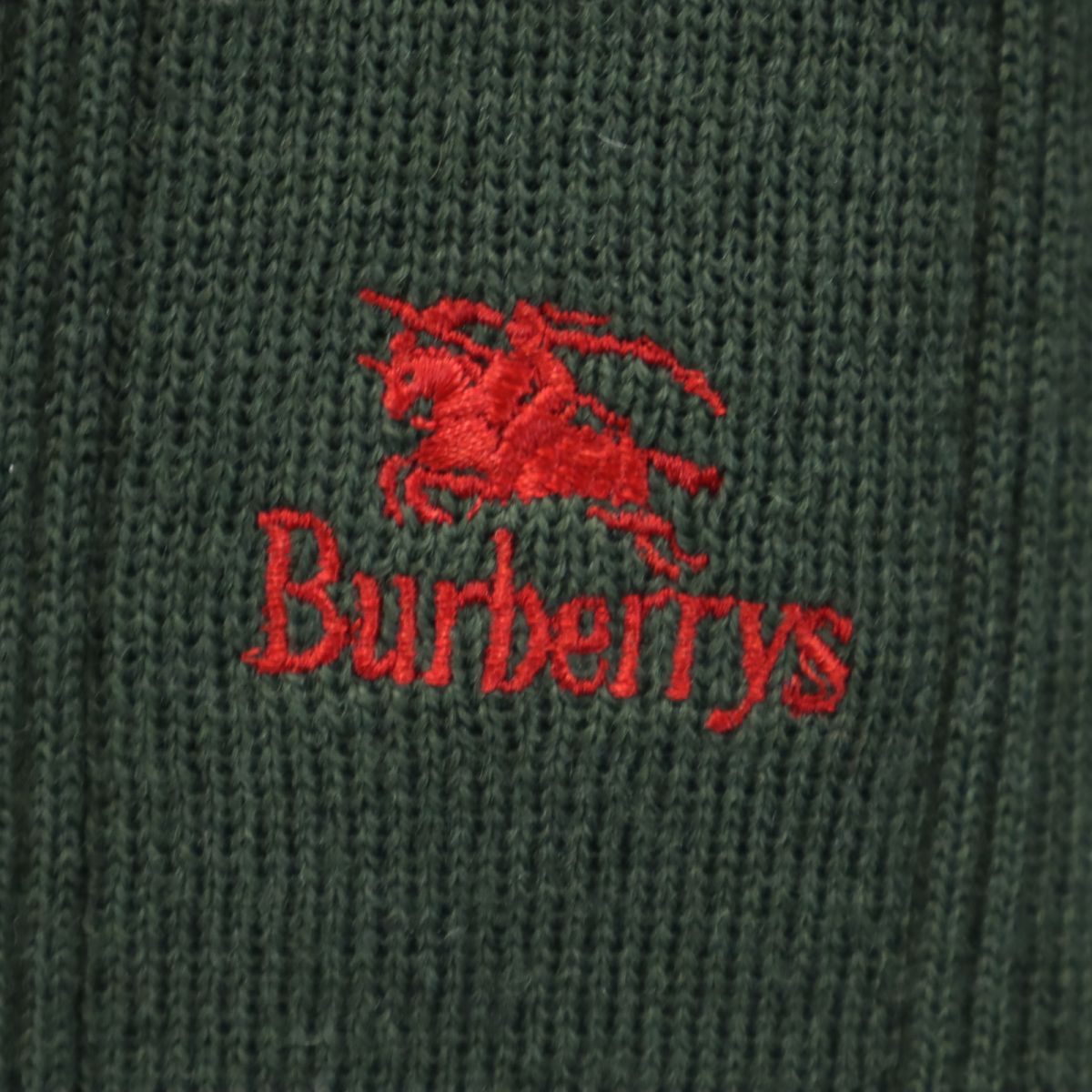 Burberrys バーバリーズ 90s イギリス製 オールド コンバットニット 長袖 エルボーパッチ セーター S カーキ系 ニット メンズ