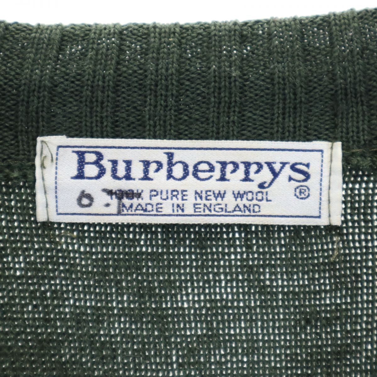 Burberrys バーバリーズ 90s イギリス製 オールド コンバットニット 長袖 エルボーパッチ セーター S カーキ系 ニット メンズ