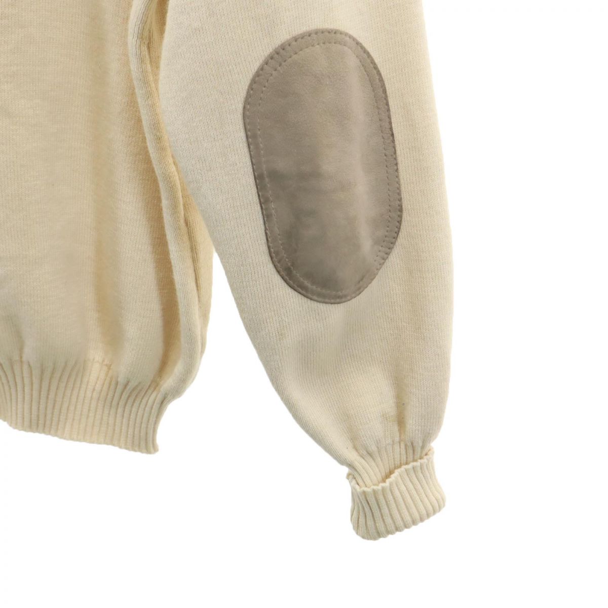 バーバリーズ 90s イギリス製 オールド コンバットニット 長袖 エルボーパッチ セーター S ベージュ系 Burberrys ニット メンズ