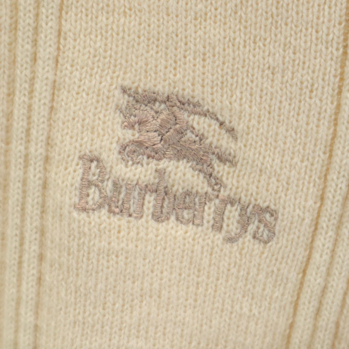 バーバリーズ 90s イギリス製 オールド コンバットニット 長袖 エルボーパッチ セーター S ベージュ系 Burberrys ニット メンズ