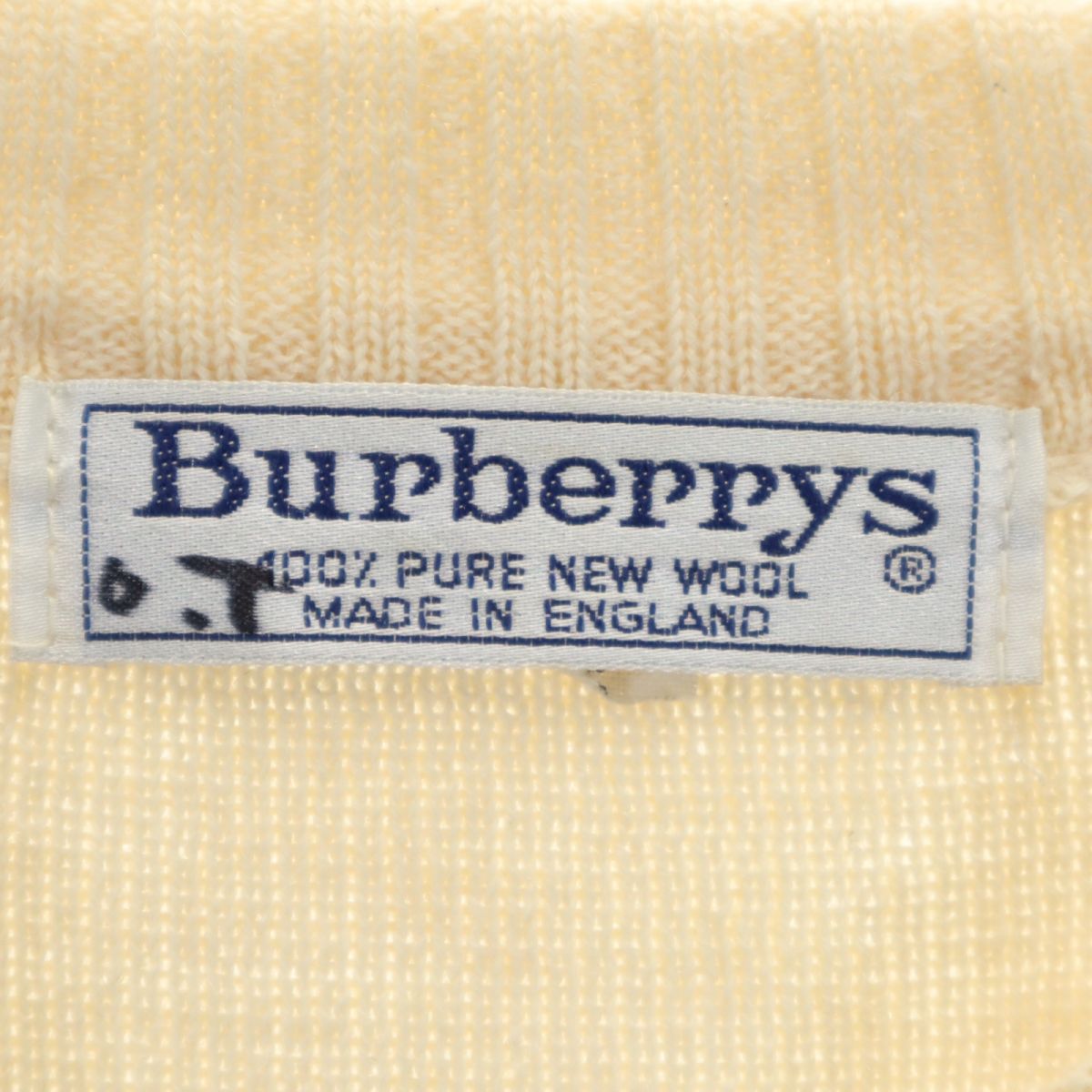 バーバリーズ 90s イギリス製 オールド コンバットニット 長袖 エルボーパッチ セーター S ベージュ系 Burberrys ニット メンズ