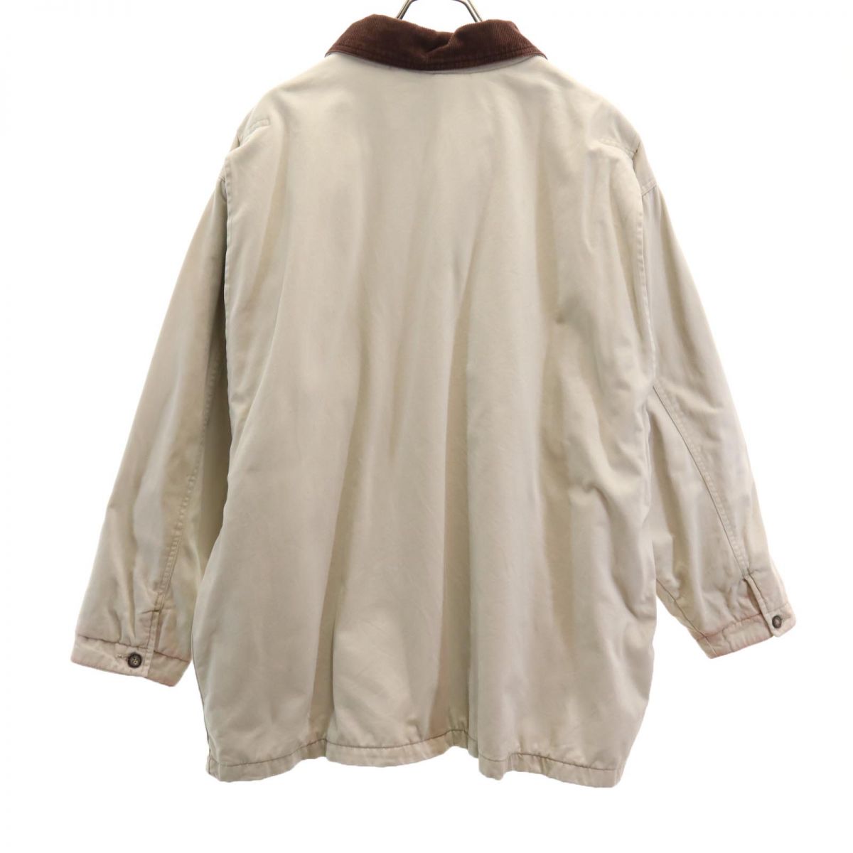 STJOHN’sBAY セントジョンズベイ 90s オールド ジャケット 2X アイボリー系×ブラウン ビッグサイズ コーデュロイ襟 メンズ