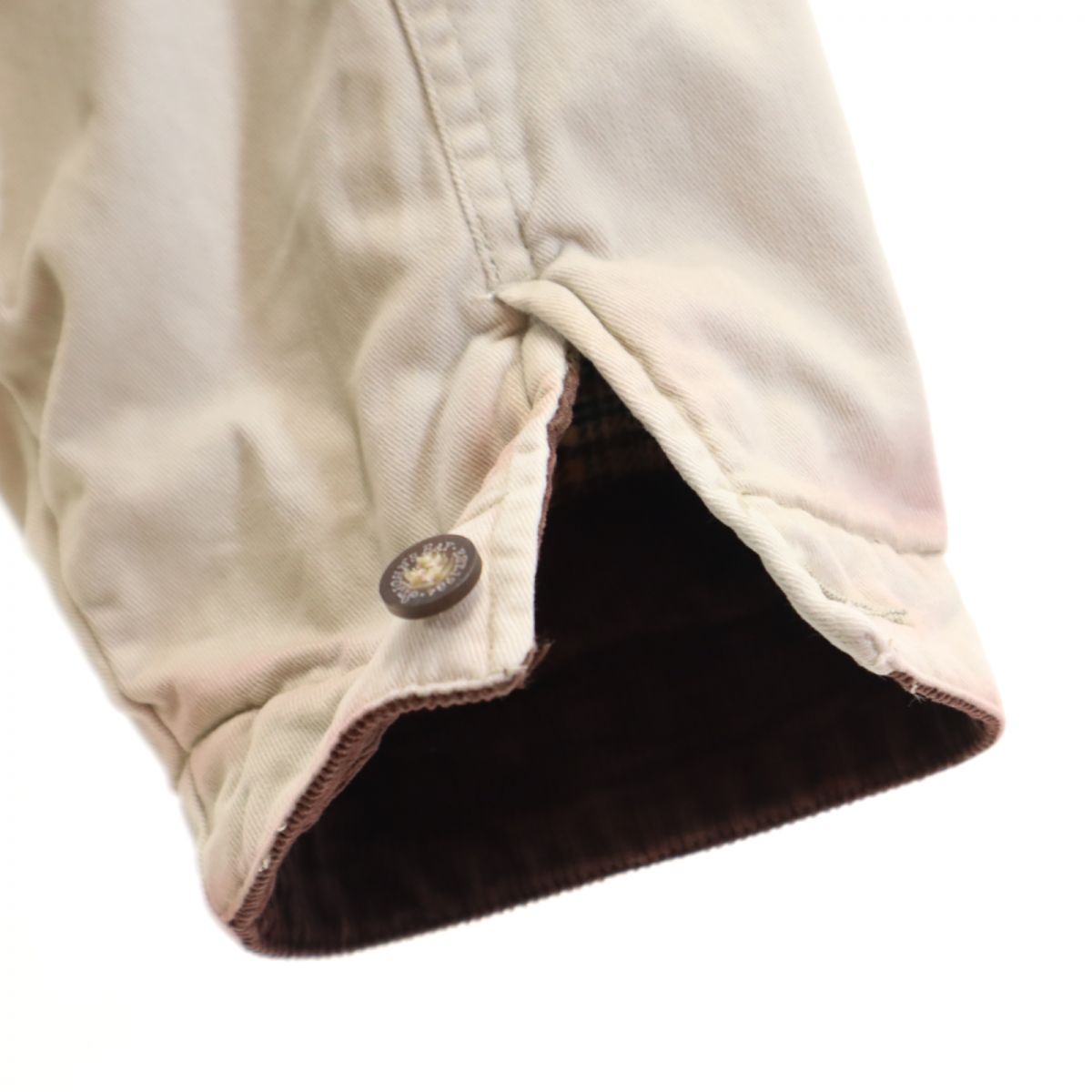 STJOHN’sBAY セントジョンズベイ 90s オールド ジャケット 2X アイボリー系×ブラウン ビッグサイズ コーデュロイ襟 メンズ